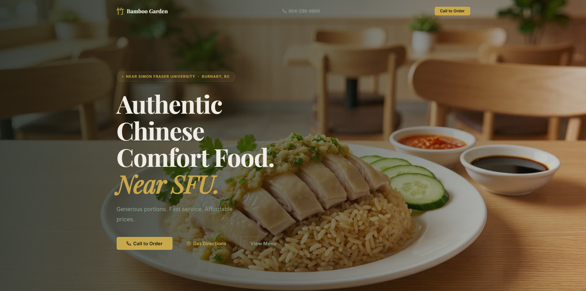 Preview de la landing page Bamboo Garden Restaurant